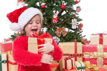 Little girl in Christmas box