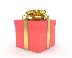 gift box with bows isolated on white