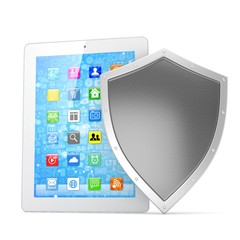 Tablet PC and shield on whute device security concept