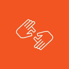 Finger language line icon.