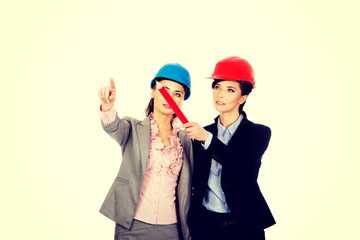 Two architects women discussing.