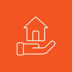 House insurance line icon.