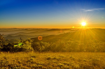 sunrise in the mountains landscape