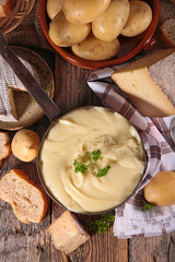 aligot,cheese melted