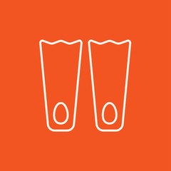 Flippers line icon.