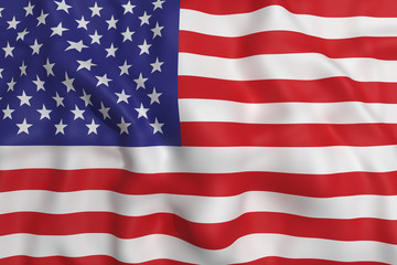 Fototapeta premium 3d rendering of an united states flag waving