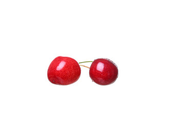 cherry berries isolated on white background cutou