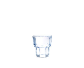 Glass of pure water with ice cubes. Isolated on white background