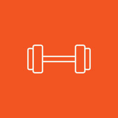 Dumbbell line icon.