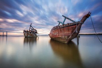 Two Ship Wreck in Kuala Penyu, Sabah, Malaysia