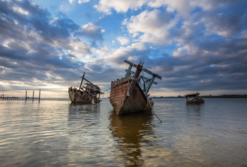 Three Ship Wreck in Kuala Penyu, Sabah, Malaysia.