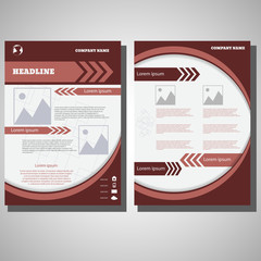 Dark red  Brochure Flyer design infographic size A4, Front page