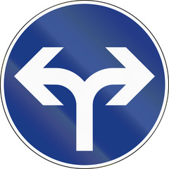 Obraz premium Slovenian mandatory direction sign - Turn left or right