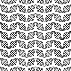 Seamless black and white background with abstract geometric shapes