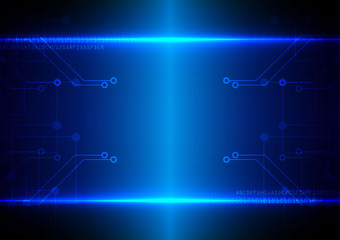 Abstract technology circuit with blue light background, Vector i