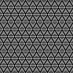 Seamless black and white background with abstract geometric shapes