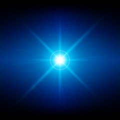 Abstract blue technology  background with bright flare. Vector i