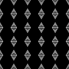 Seamless black and white background with abstract geometric shapes