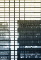 Fototapeta na wymiar Architecture detail Modern Glass facade reflect Building