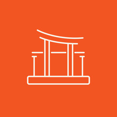 Torii gate line icon.