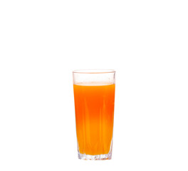 Carrot juice isolated on white