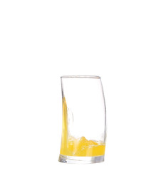 orange juice pouring into glass