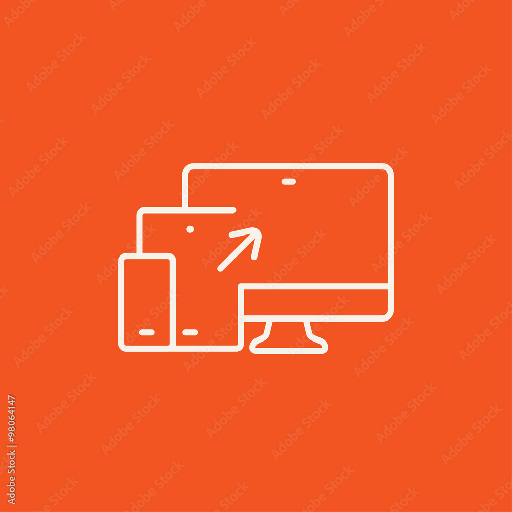 Poster responsive web design line icon