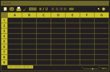 Empty table document, suitable for infographic illustration or as a  business template,. Vector illustration