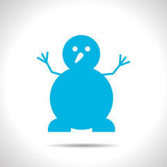 Vector christmas icon. New year illustration.  Snowman