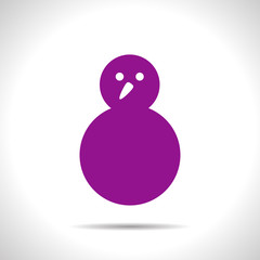 Vector christmas icon. New year illustration.  Snowman