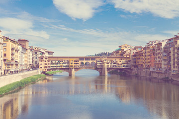 Obraz premium Ponte Santa Trinita bridge over the Arno River, Florence