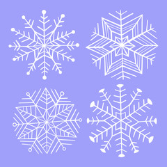 Fototapeta na wymiar Nice winter snowflake set. 