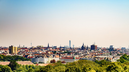 Naklejka premium Aerial View Of Vienna City Skyline