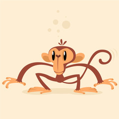 Cheeky Monkey Character. Vector mascot
