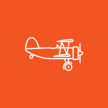 recommend clip art: Propeller plane line icon.