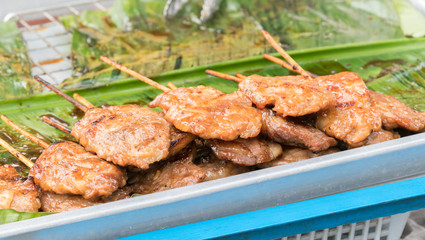 grilled pork with stick