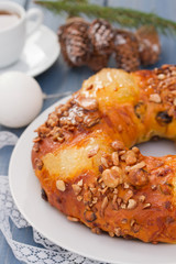 Christmas cake on dish