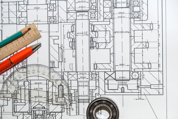 industrial drawing detail and drawing tools
