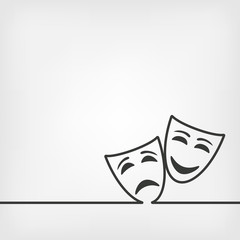 comedy and tragedy masks white background