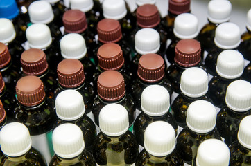 bottles - top view