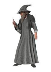 Fototapeta premium Fantasy Wizard on White