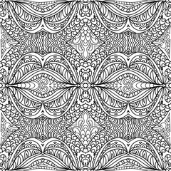 Abstract mandala seamless  coloring page 
