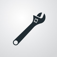 Icono plano llave sobre fondo degradado