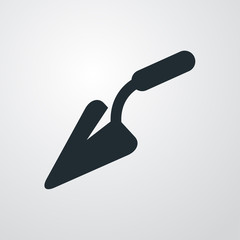 Icono plano paleta de albañil sobre fondo degradado