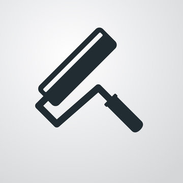 Icono plano rodillo sobre fondo degradado