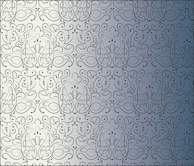 Hand made floral ornament pattern with different petals, flowers, and heart shapes. Vector 