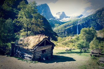 Old house at the foot of the mountain trolls