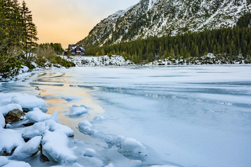 Winter mountain landscape - Morskie Oko, Tatra Mountains, Poland   © Gorilla
