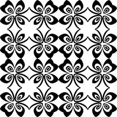 Design seamless monochrome flower pattern