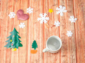 Christmas decoration on wood